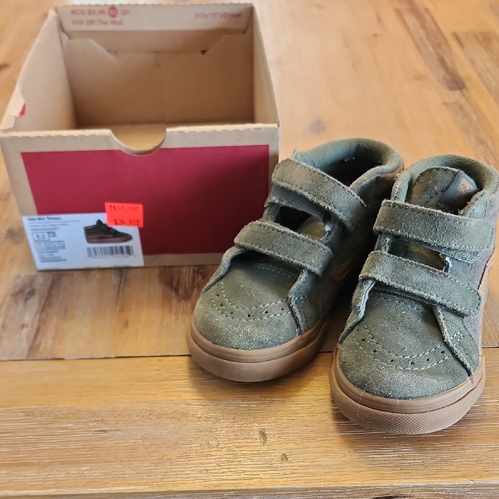 Vans Kids Olive Green Suede Sneakers
